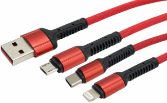 Cablu USB A tata → micro USB tata,iPhone tata, type-C tata - 1,2m