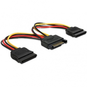 Cablu alimentare SATA - 2 x SATA 15 cm