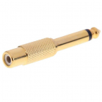 Adaptor RCA mama- JACK 6.3mm mono tata auriu