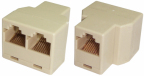 Distribuitor mufa UTP RJ45 8P/8C mama - 2x mufa UTP RJ45 8P/8C mama