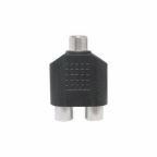 Adaptor RCA mama -> 2 x RCA mama plastic