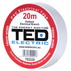 Banda izolatoare,TED, Alb, 19 mm x 20 m