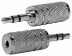 Adaptor jack tata 3,5 mm stereo -> jack mama 2,5 mm stereo metalic