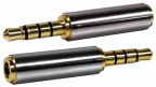 Adaptor jack tata 3,5 mm 4 contacte -> jack mama 3,5 mm 4 ct metalic